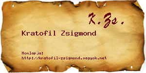 Kratofil Zsigmond névjegykártya