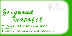 zsigmond kratofil business card